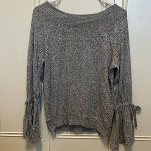 Express XS Grey Flared Sleeve Sweater